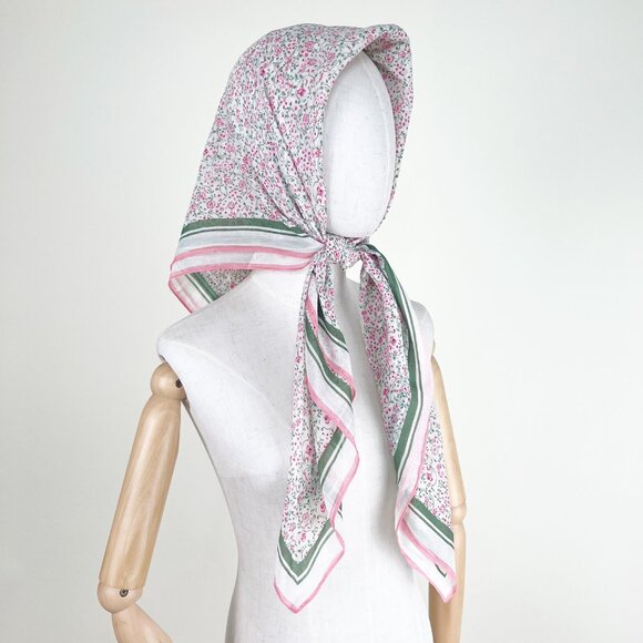 Vintage Floral Scarf Wrap Hair Accessory Romantic Feminine Euro Girl Bandana - Picture 1 of 10